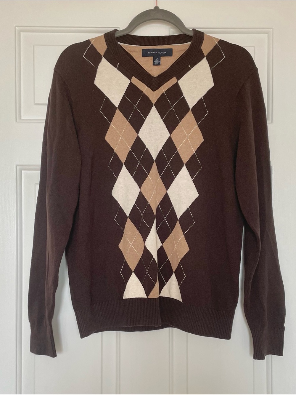 Tommy Hilfiger Argyle Sweater in Brown Size S